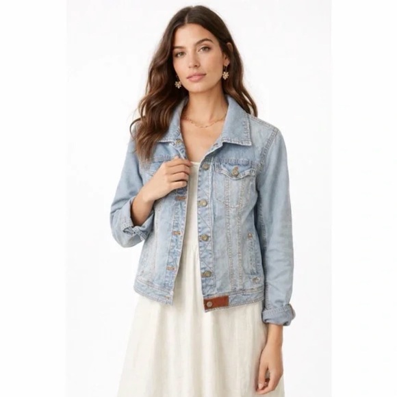 Pilcro and the Letterpress Light Blue Distressed Railroad Denim Jacket - Picture 11 of 11